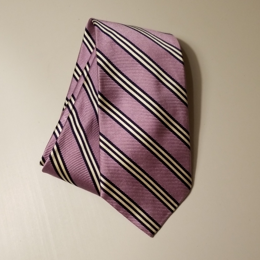 Brooks Brother English Silk Tie Lavender Stripe
